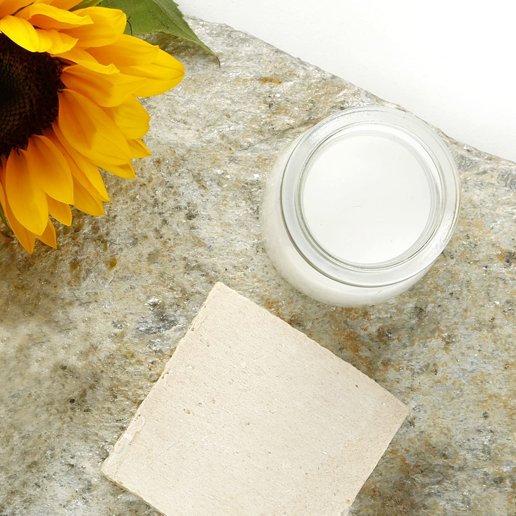 Small off-white rectangular facial soap bar