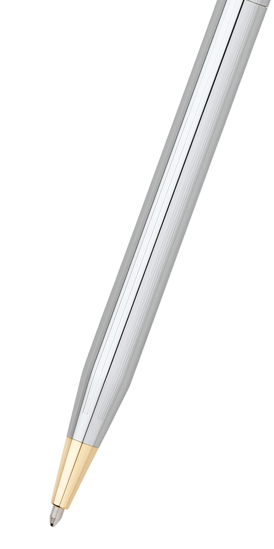 Cross ballpoint pen tip with gold end cap on silver barrel