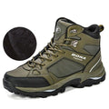 Men’s olive lace-up winter boots with padded collar, BONA logo, and rubber tread sole