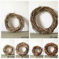 Natural rattan and willow wreath rings, four circular wreath forms