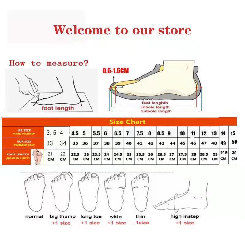 Slippers size chart infographic with foot length and shoe sizing guide