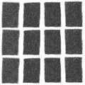 Set of black foam makeup sponges, rectangular pads for Halloween face painting