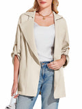 Lightweight utility jacket, light beige, button-front, notched lapels, chest flap pockets