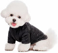 Black quilted dog coat with high collar and short sleeves