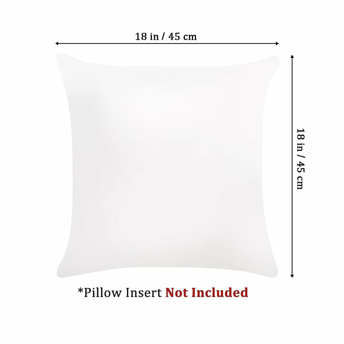 18 x 18 in square pillow cover, solid off-white front panel (insert not included)