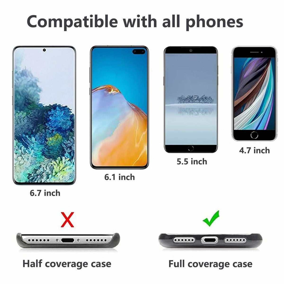 Phone lanyard patch for full-coverage phone cases, keeps port access