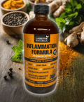 Livingston Naturals inflammation formula herbal supplement bottle, amber glass with front label