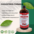 Organic plant-based cholesterol formula in an amber bottle with a black cap and red-and-white label.