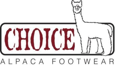 Choice Alpaca Footwear logo badge with alpaca outline