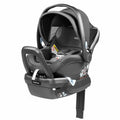 Grey Peg Perego rear-facing infant car seat with carry handle and canopy, includes base