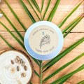 Pygmy date palm seeds label with palm frond icon