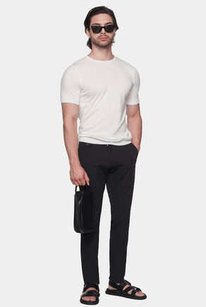 Vachetta white crewneck T-shirt with short sleeves and relaxed fit