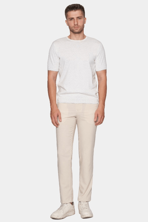 Men's heather light crew-neck T-shirt with short sleeves and straight hem