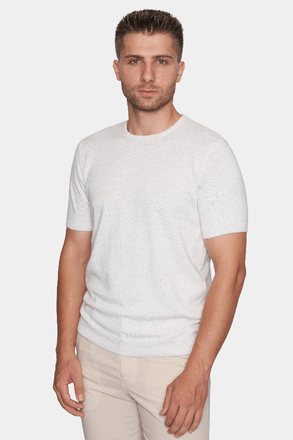 Men's heather light crew-neck T-shirt with short sleeves