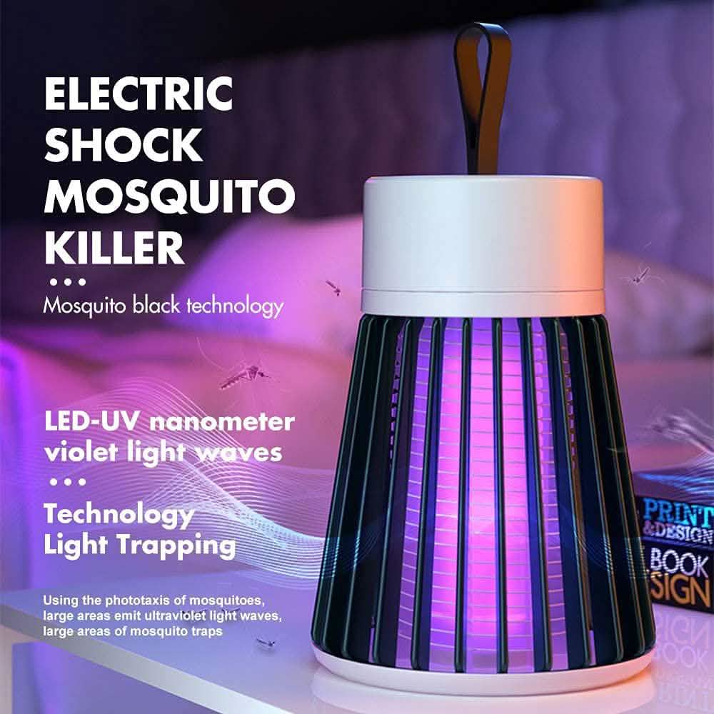 Portable USB mosquito killer LED lamp with purple glow and electrified core