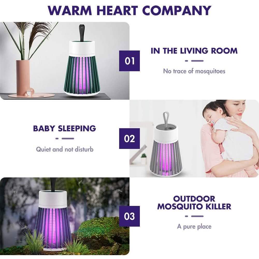 Portable USB mosquito killer LED lamp with purple light and handle on top