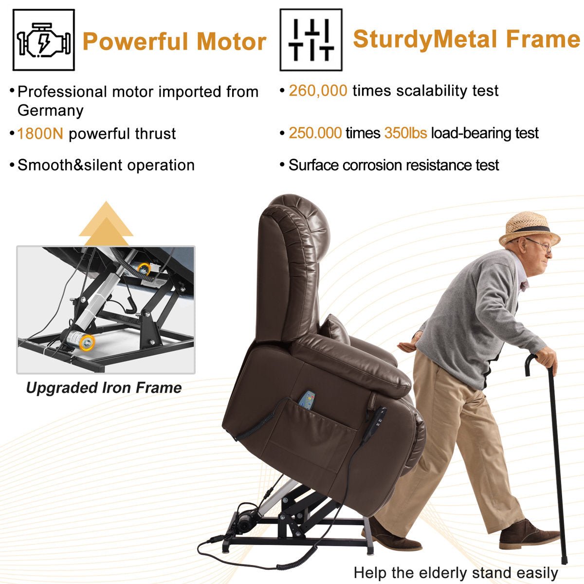 Lay Flat Power Lift Chair Recliner with Heat & Massage | Latitude Run