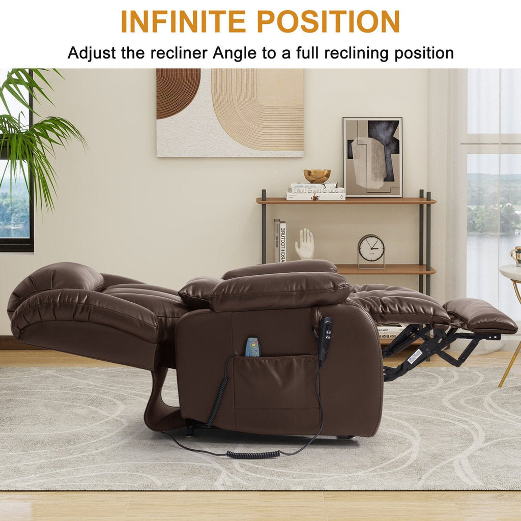 Lay Flat Power Lift Chair Recliner with Heat & Massage | Latitude Run