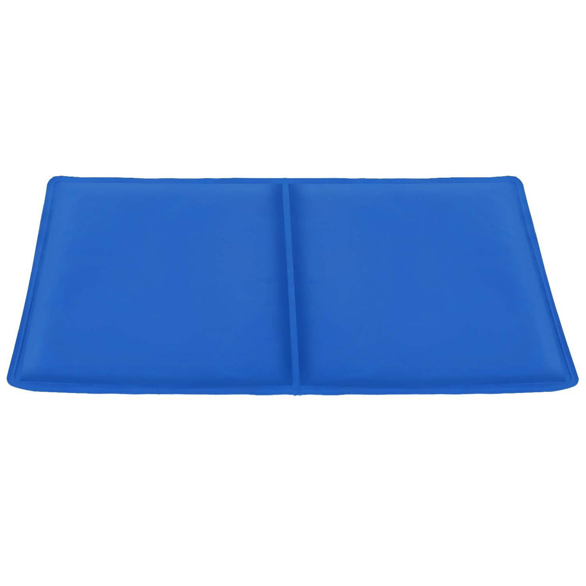 Blue self-cooling pet gel mat pad, rectangular with center fold line