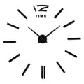 Wall clock sticker set with black hour markers, black hands and 12 display