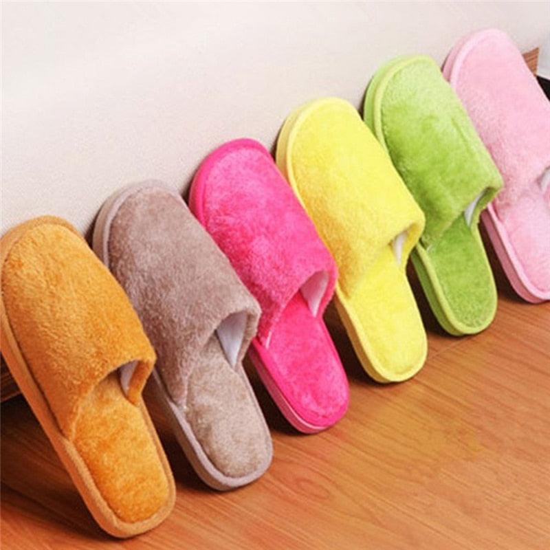 Women's multicolor plush slide slippers assortment