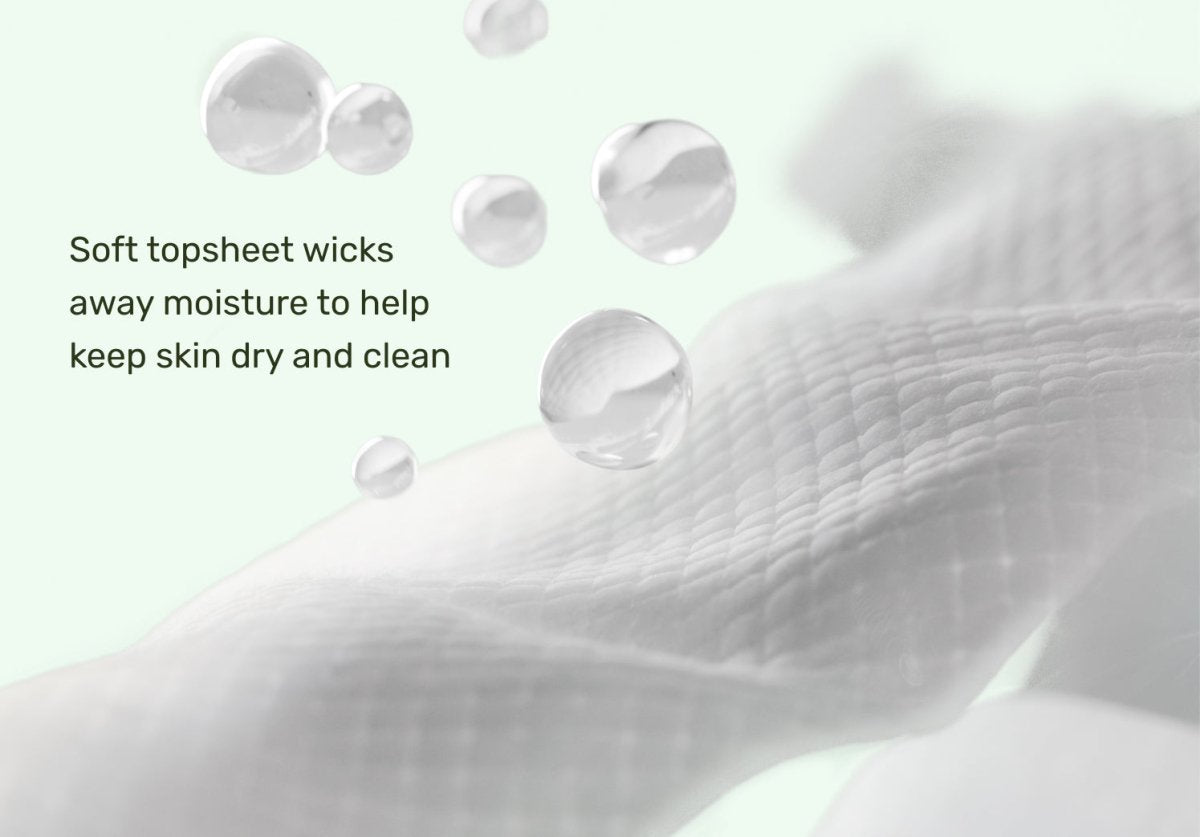 RashShield® diaper soft top sheet with water droplet texture