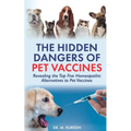 Paperback book with pet vaccine title, dog and cat cover, syringe illustration