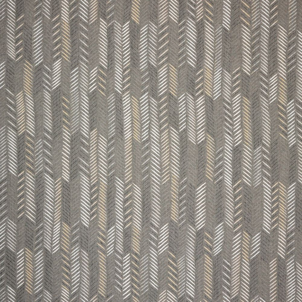 Chevron-pattern pet bed fabric cover in gray and muted beige tones