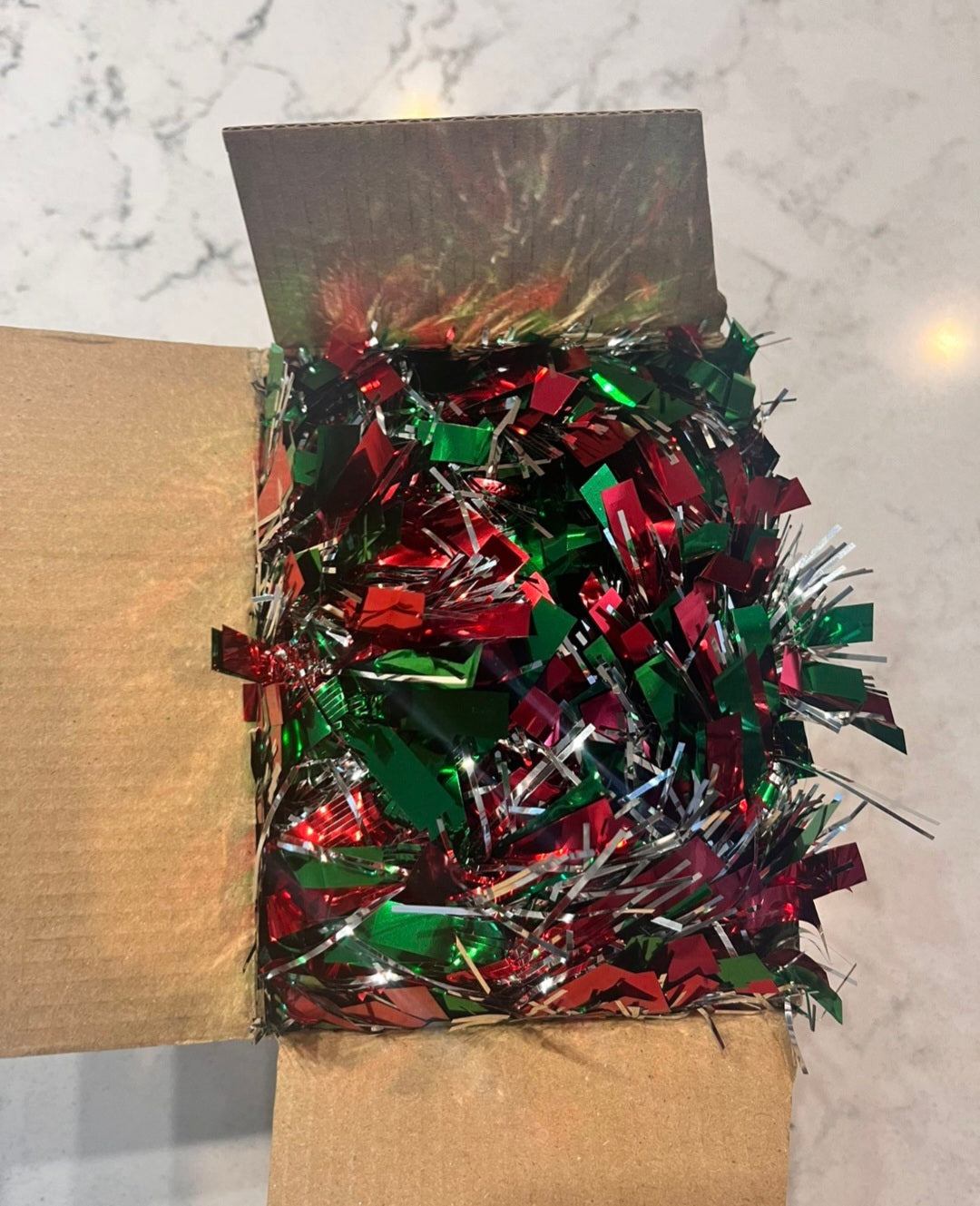 Metallic twist garland bundle with red, green, and silver tinsel