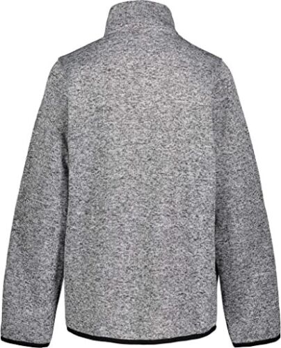 Nautica heather gray fleece zip jacket back view with stand collar