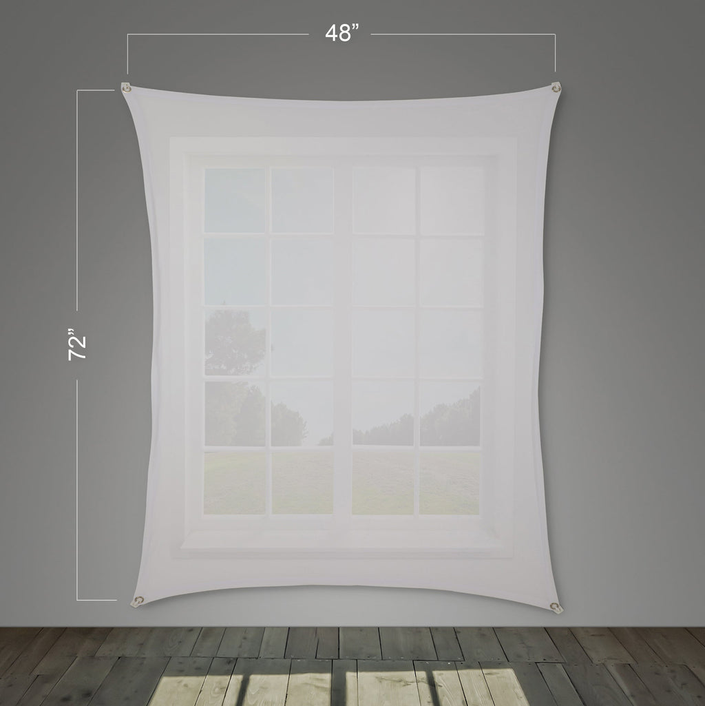 White translucent projection screen with grommets, 48 in x 72 in