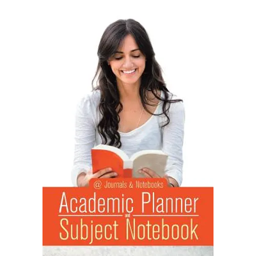 Orange paperback academic planner and subject notebook with white title text on cover