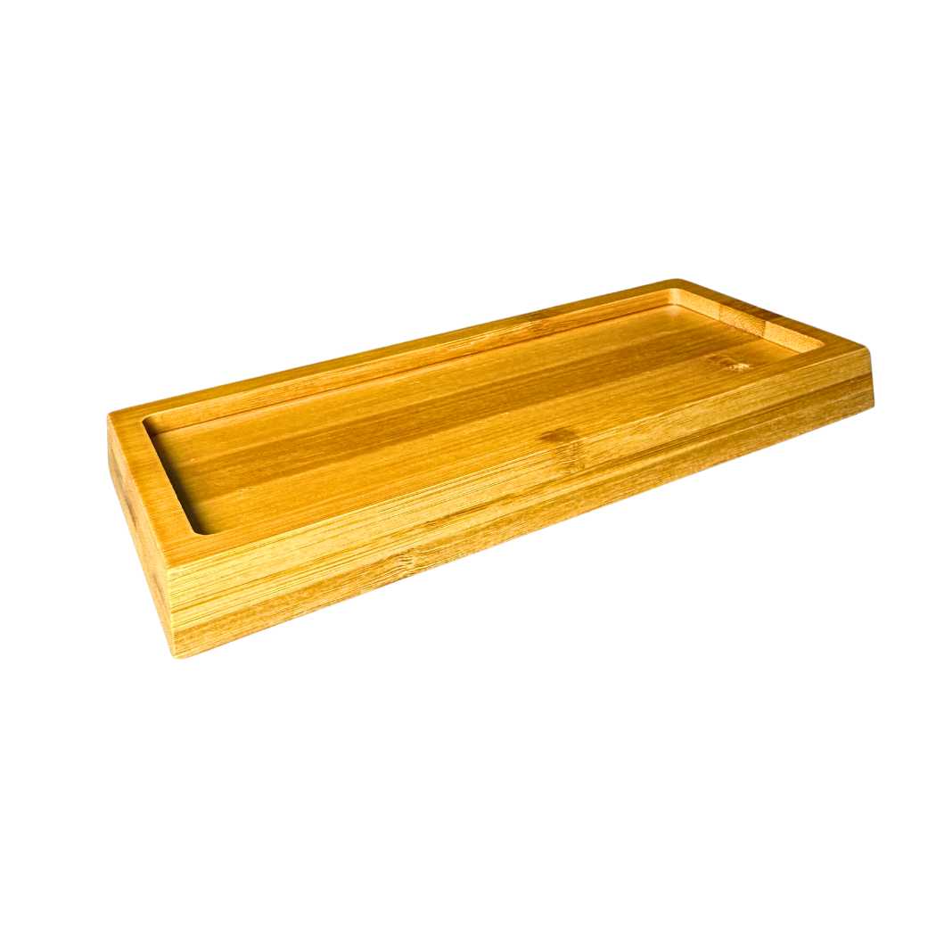 Wooden sharpening stone holder tray with recessed groove