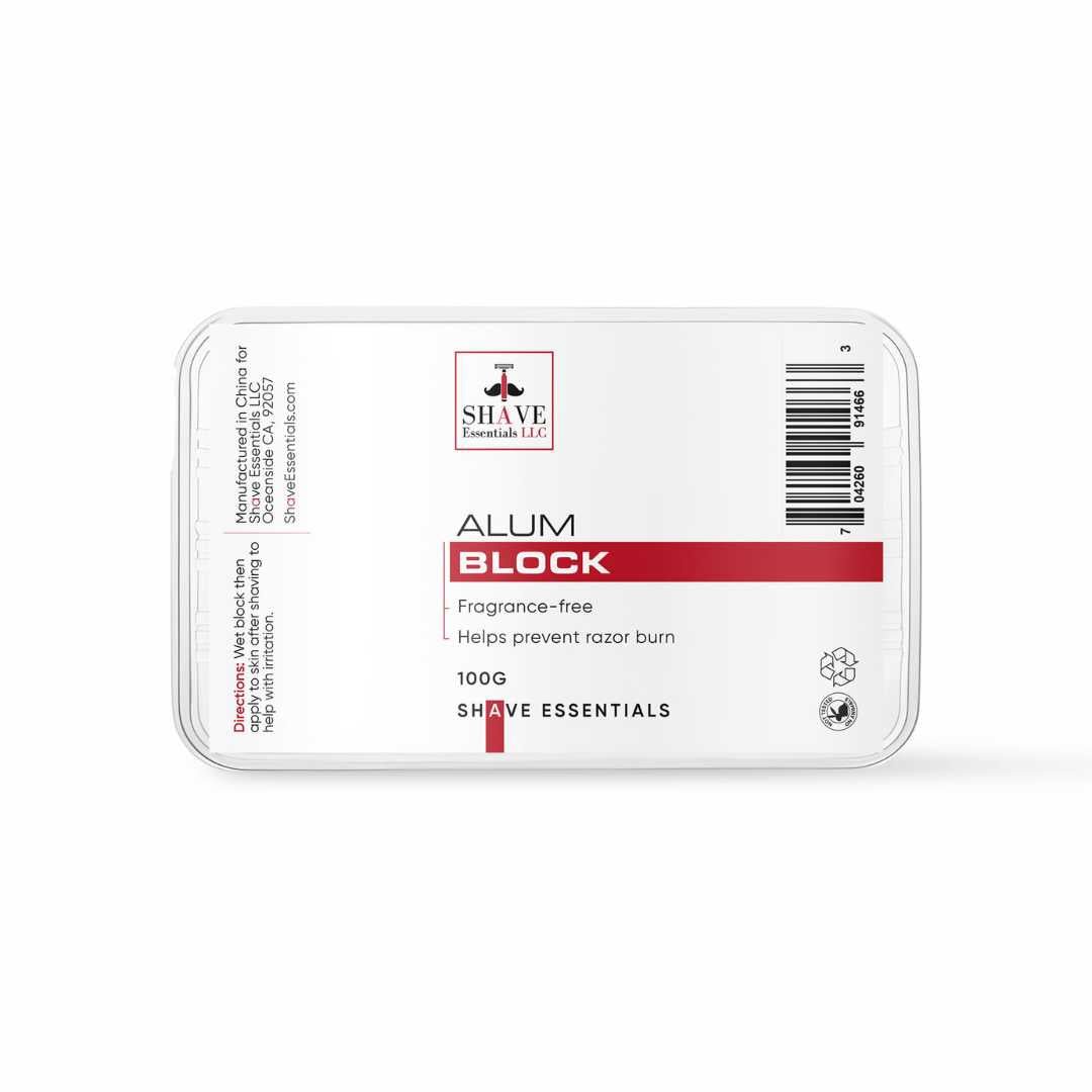 Alum block shaving product container labeled 'Fragrance-free' 100g