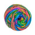 Rainbow multicolor yarn ball with twisted stripes for crochet
