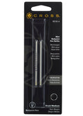 Dual pack mini ballpoint pen refills, black medium ink, two silver tubes with black ends