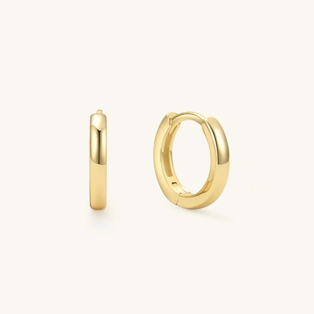 Gold-tone hinged hoop earrings, polished finish, pair