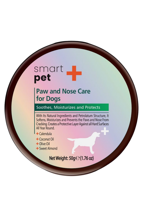 Dog paw and nose care balm jar with lid, 50 g; soothing and protective.