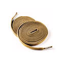 Rolled elastic shoelaces in tan-gold color, with end aglets