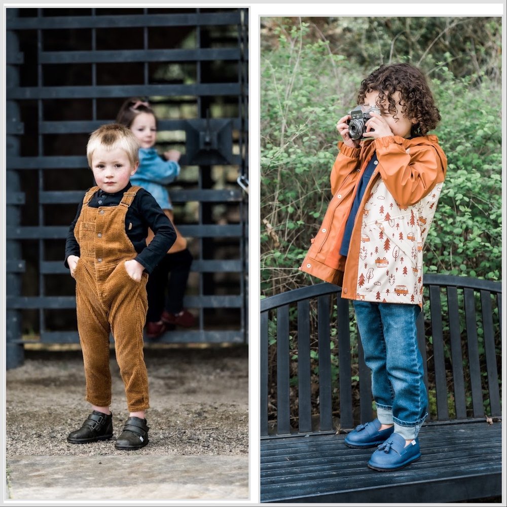 Kids barefoot shoes, black slip-on style with low-profile sole
