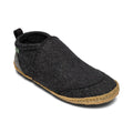 Tengries Walkabouts charcoal felt slip-on shoes with tan jute sole and pull tab