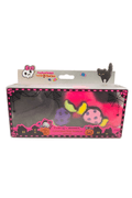 Customizable plush Halloween headband in black, shown through retail box window