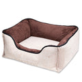 Touchdog 'Felter Shelter' dog bed with cream exterior, brown plush lining and raised sides