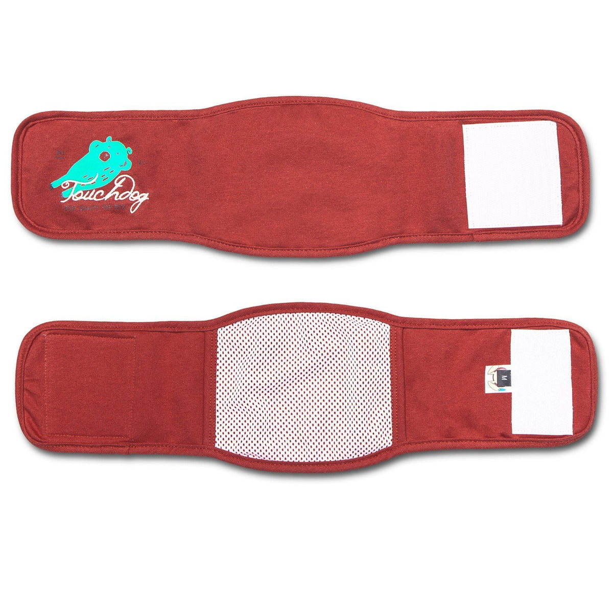 Touchdog red dog bandage sleeve with mesh lining and adjustable hook-and-loop closure
