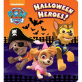 Halloween Heroes Paw Patrol board book cover with four cartoon pups in costumes