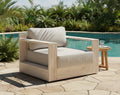 Imperial Grove Outdoor Solid Teak Wood, Natural Look Revolving Chair