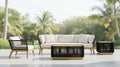 Cypress Teak Wood Sofa Set with Black Rope Design – Modern Outdoor Lounge