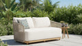 Alpine Teak Wood Outdoor Loveseat with Gray Rope Design