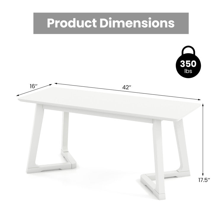 Bench product dimensions diagram with weight capacity 350 lbs
