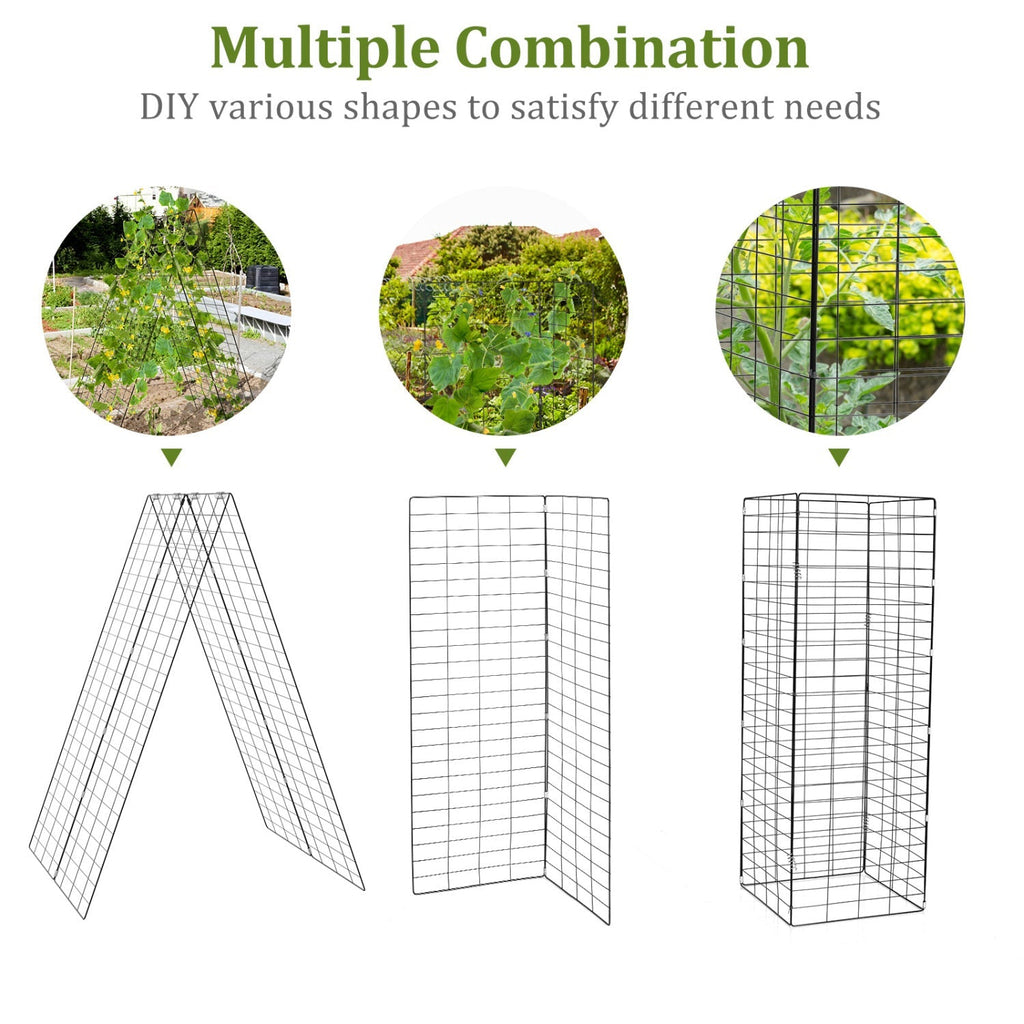 Set of black wire trellis frames in A-frame and panel shapes
